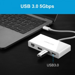 Cáp chuyển đổi USB type - C ra HDMI 4K LAN Ugreen 40377