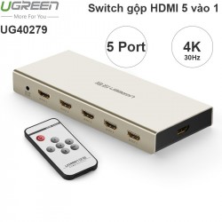 Switch HDMI 5x1 Ugreen 40279 hỗ trợ 3D, 4Kx2K, FullHD