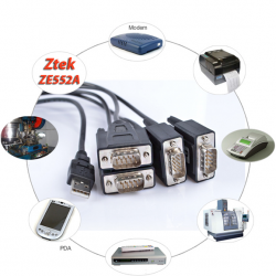 CÁP USB TO 4 RS232 (USB TO 4 COM) Z-TEK ZE552A 1.8 MÉT