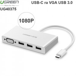 Bộ chia USB Type-C ra 3 cổng USB 3.0 và cổng VGA UGREEN 40375 (màu trắng)