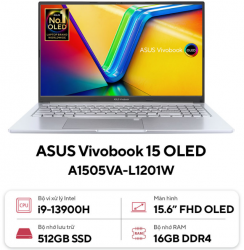 Laptop Asus Vivobook 15 OLED A1505VA-L1201W (Intel Core i9-13900H | 16GB | 512GB | Intel Iris Xe | 15.6 inch FHD | Win 11 | Bạc)